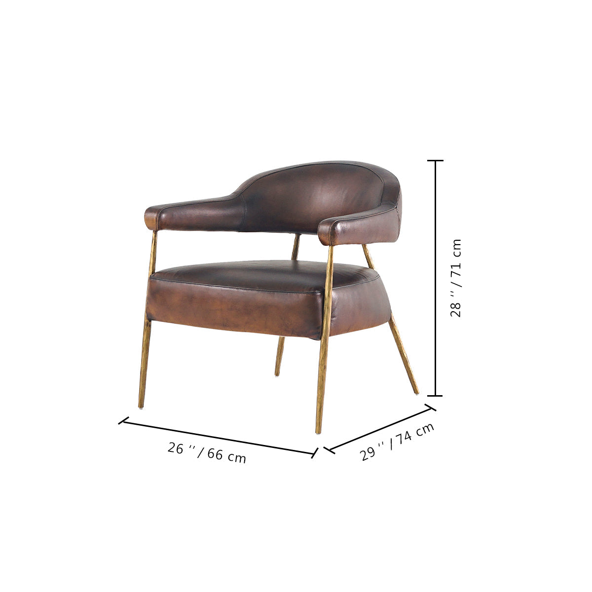 Aurelia Forge Brown Leather Lounge Armchair
