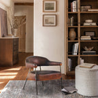 Aurelia Forge Brown Leather Lounge Armchair