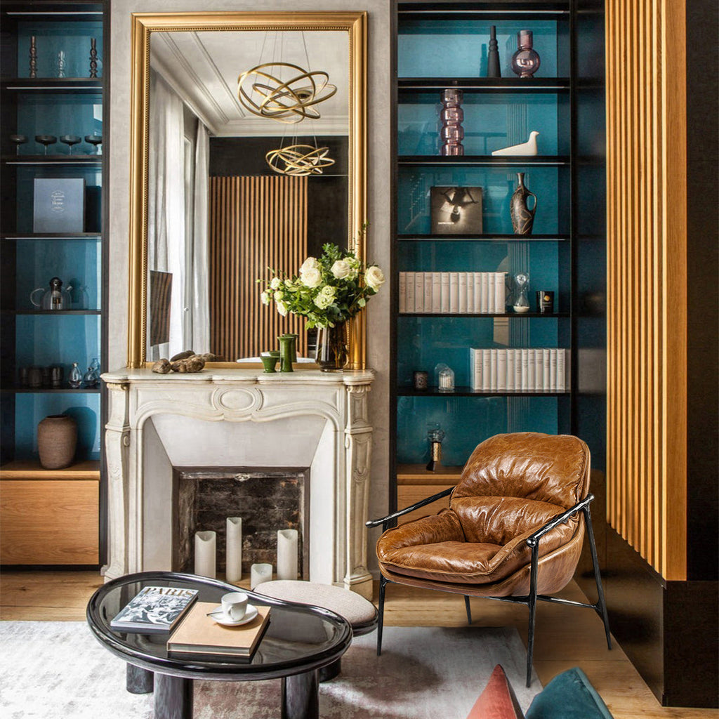 Aurelia Forge Brown Leather Accent Chairs