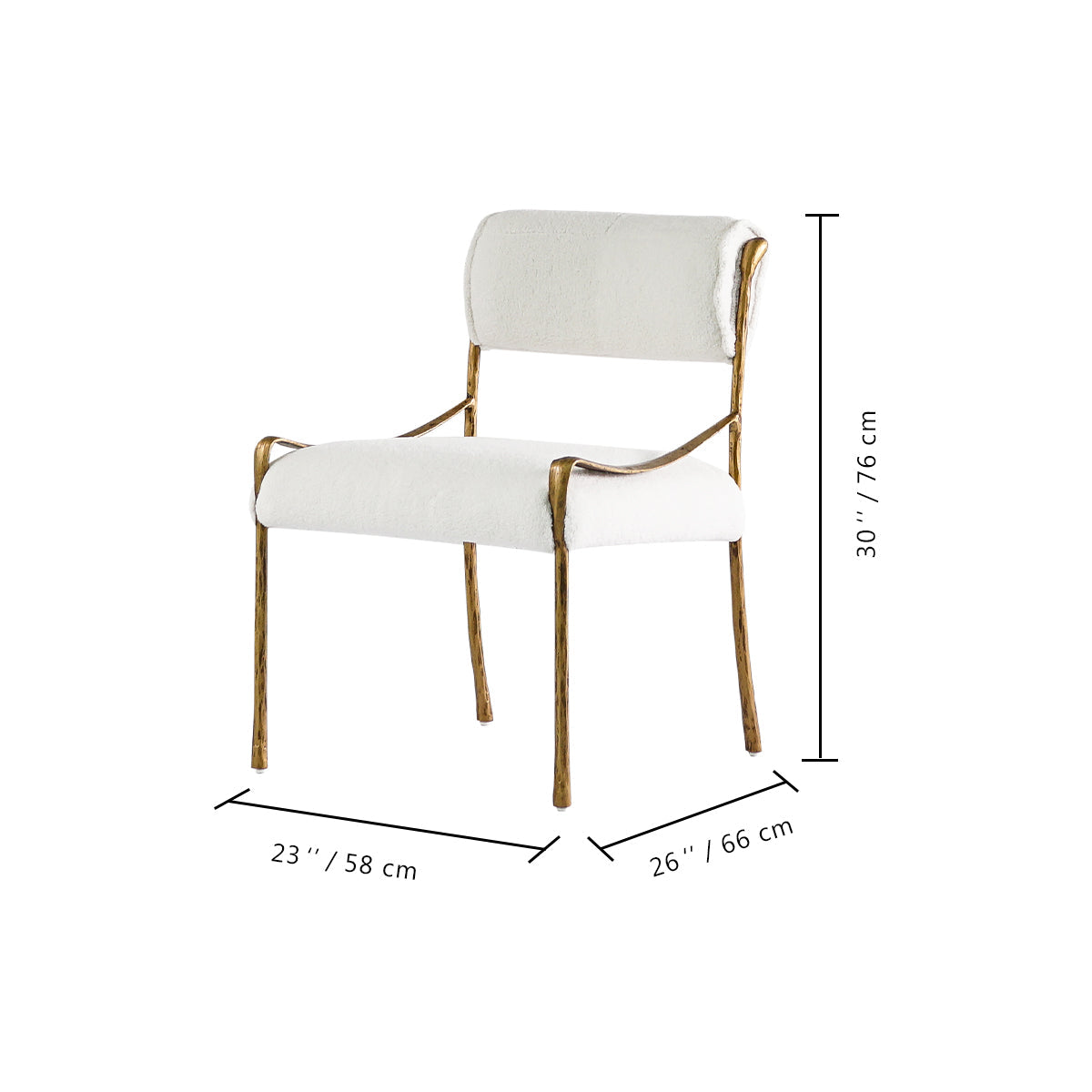 Aurelia Forge Retro Copper Iron Frame Armless Dining Chair